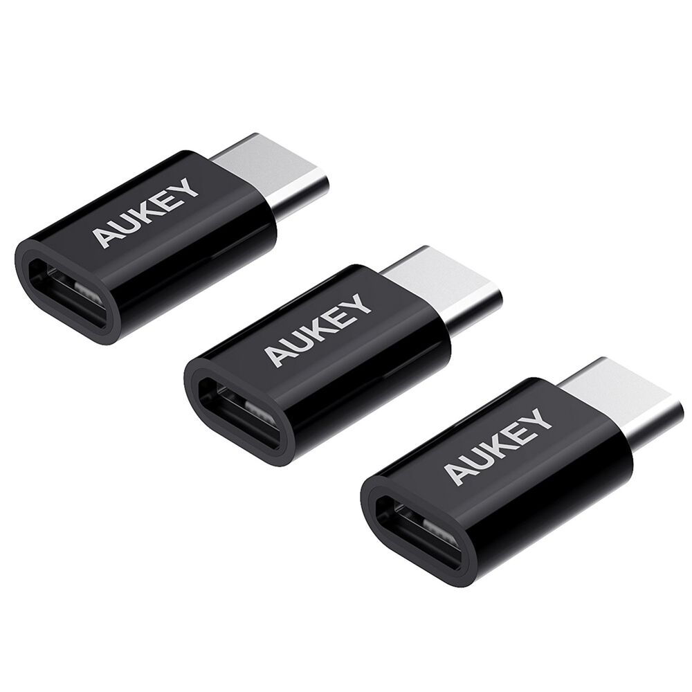 Aukey Adaptador Usb-c A Micro Usb (pack 3 Unidades) Negro Cb-a2 image number 0.0