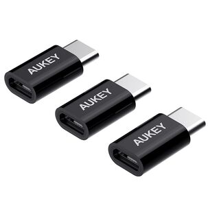 Aukey Adaptador Usb-c A Micro Usb (pack 3 Unidades) Negro Cb-a2