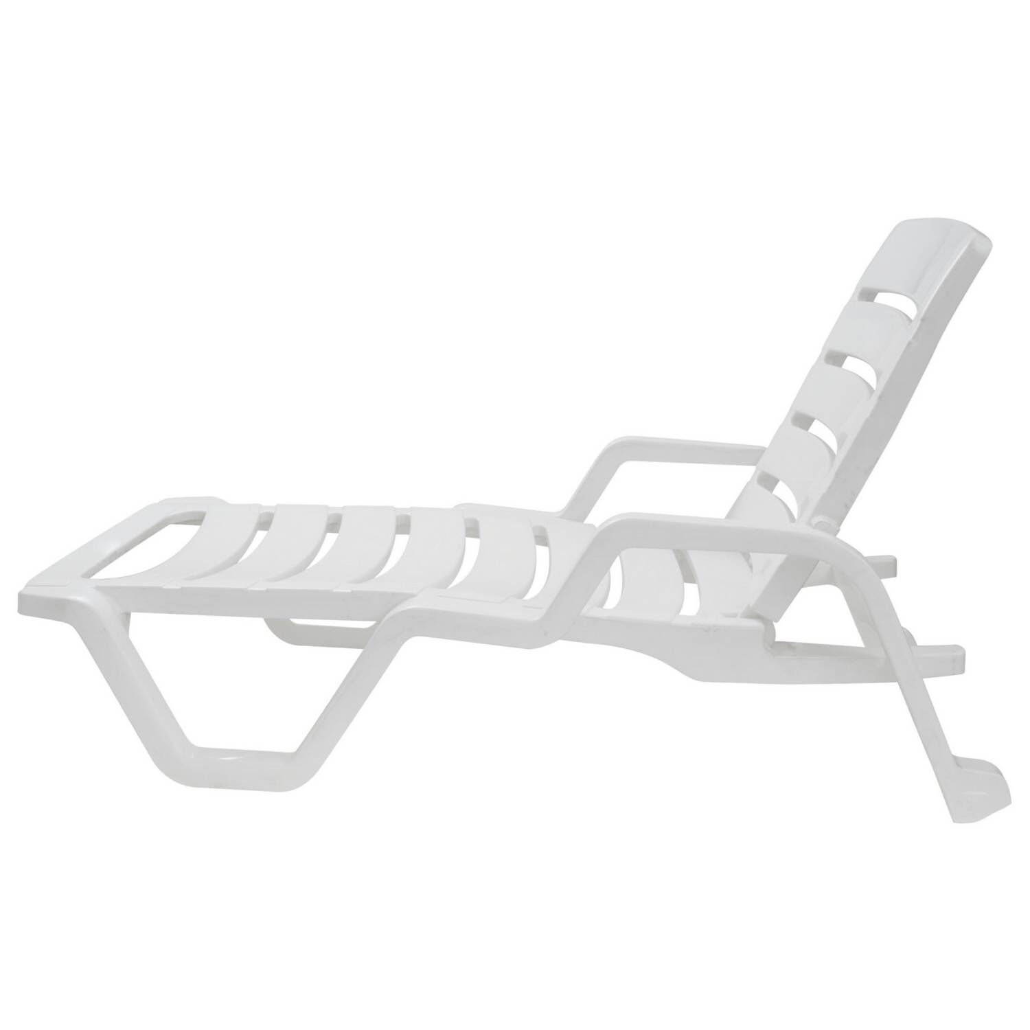 Reposera Camastro Reclinable De Resina Modelo Cabo Blanco Marca Reyplast Color Blanco image number 3.0
