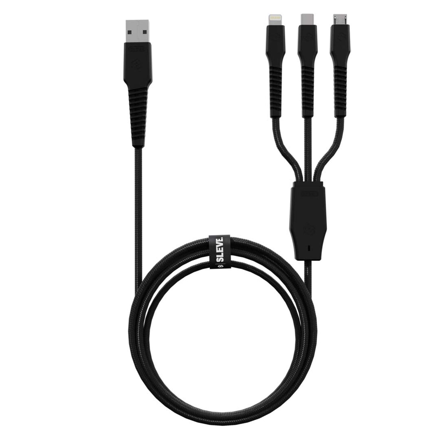 Cable Cargador Sleve Line X Usb A Triple Usb Black image number 2.0