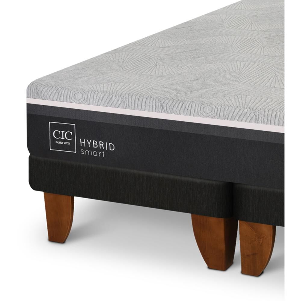 Cama Europea Cic Hybrid Smart / King / Base Dividida + Set De Maderas image number 4.0