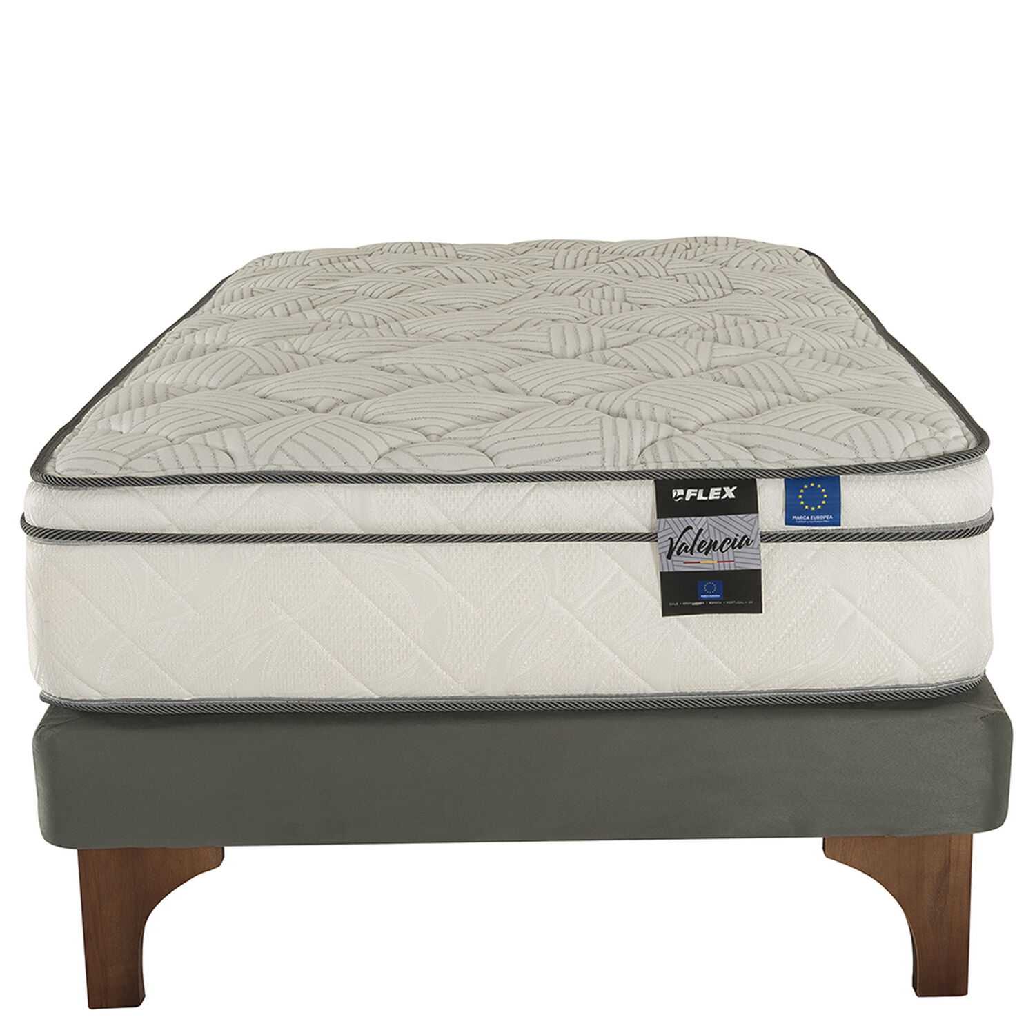 Cama Europea Flex Valencia / 1.5 Plazas / Base Normal image number 1.0