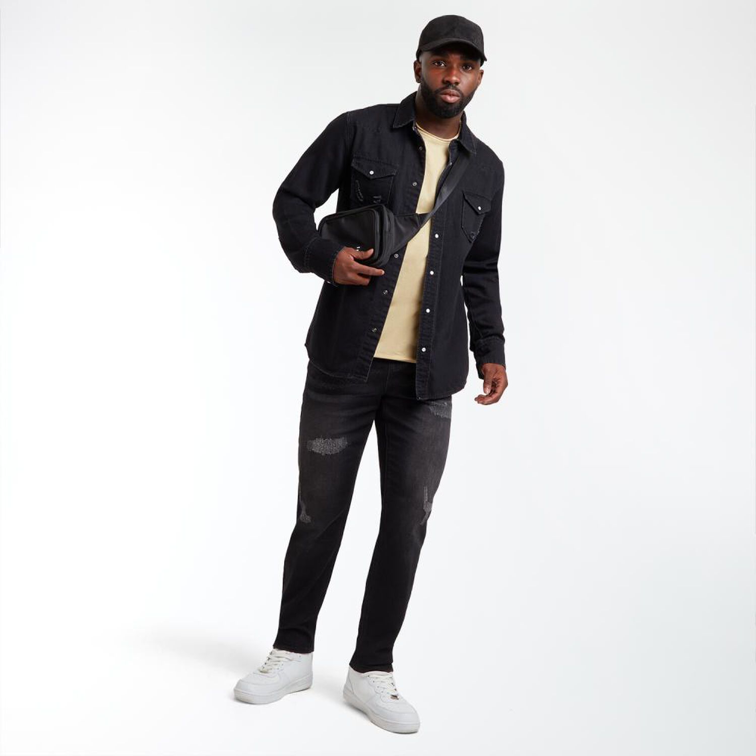 Camisa Denim Slim Manga Larga Hombre Rolly Go image number 1.0
