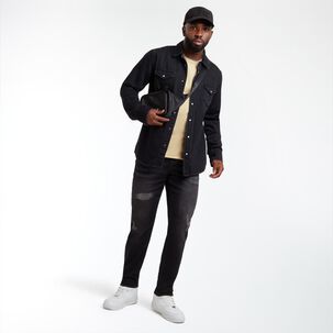 Camisa Denim Slim Manga Larga Hombre Rolly Go