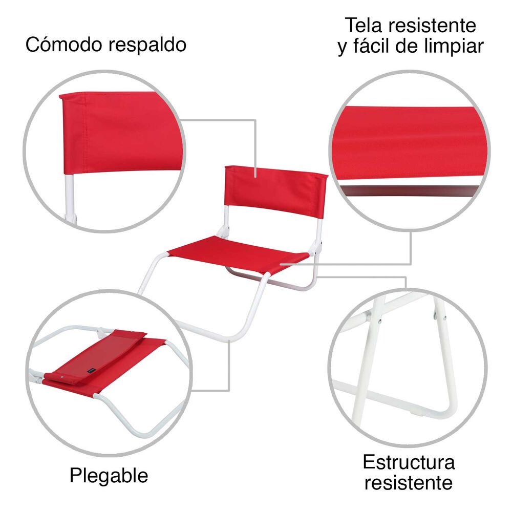 Silla De Descanso Plegable Rojo image number 3.0