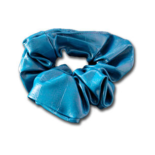 Coleta Para Cabello Mediana Ecocuero Azul Marino