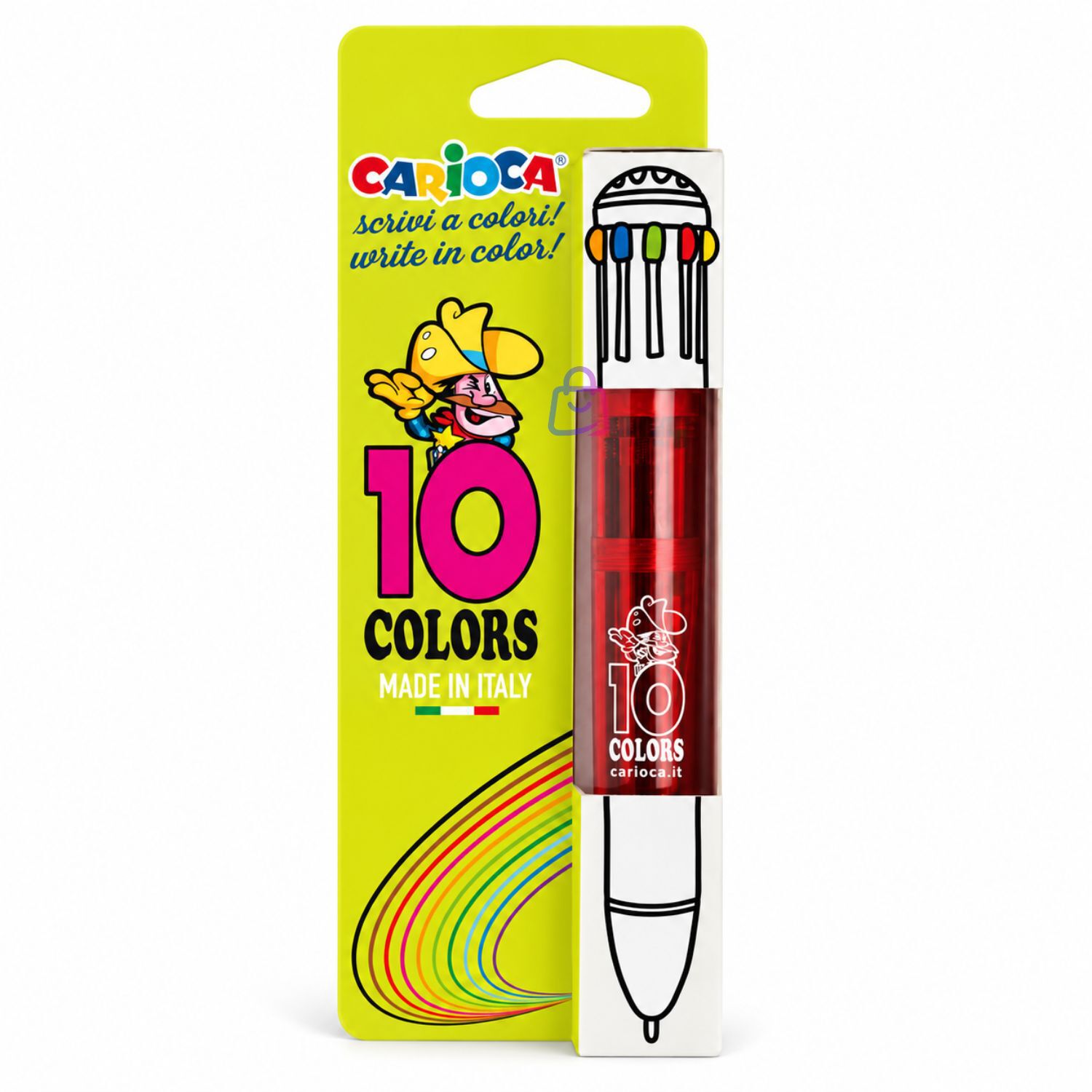 Bol&iacute;grafo Carioca 10 Colores Fluo Retr&aacute;ctil Punta 1 Mm - Ps image number 3.0