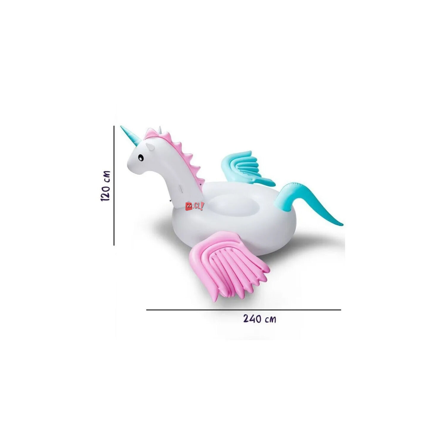 Flotador Unicornio Con Alas Inflable 240cms - Ps image number 3.0