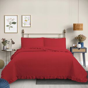 Cubrecama Quilt Reversible 1,5 Plazas Rojo - Magic Collection Martin&eacute;