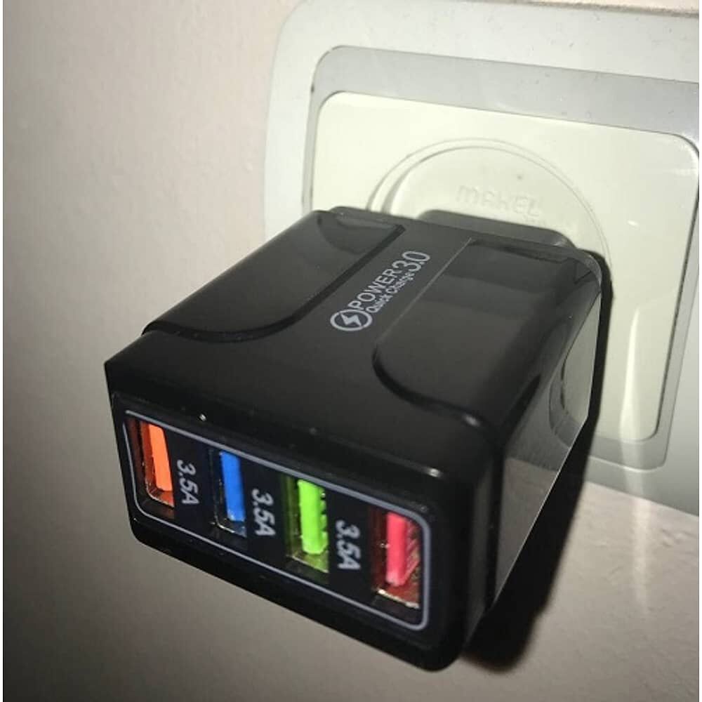 Cargador De Pared Para Celular 4 Usb 3,5 Amp Carga Rapida Telefonos Smarphone Total Sin Cable image number 4.0