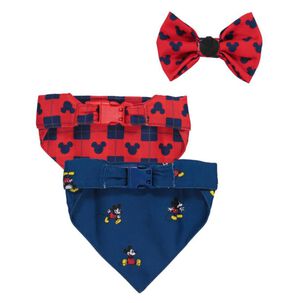 Pack Bandana Y Moño Para Perros Mascotas Mickey Colores