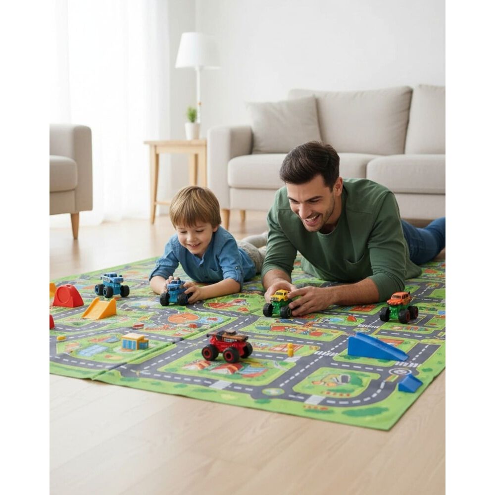 Juguete Alfombra Infantil Plegable Grande Con Autos Monster image number 2.0