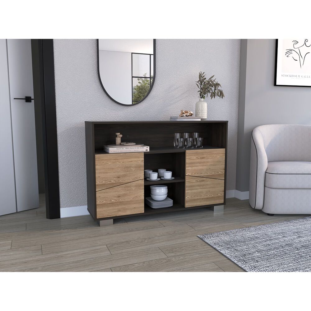 Arrimo 2 Puertas Y 1 Repisa Fm-006o - Caf&eacute; Oscuro Y Caf&eacute; Blanco image number 7.0