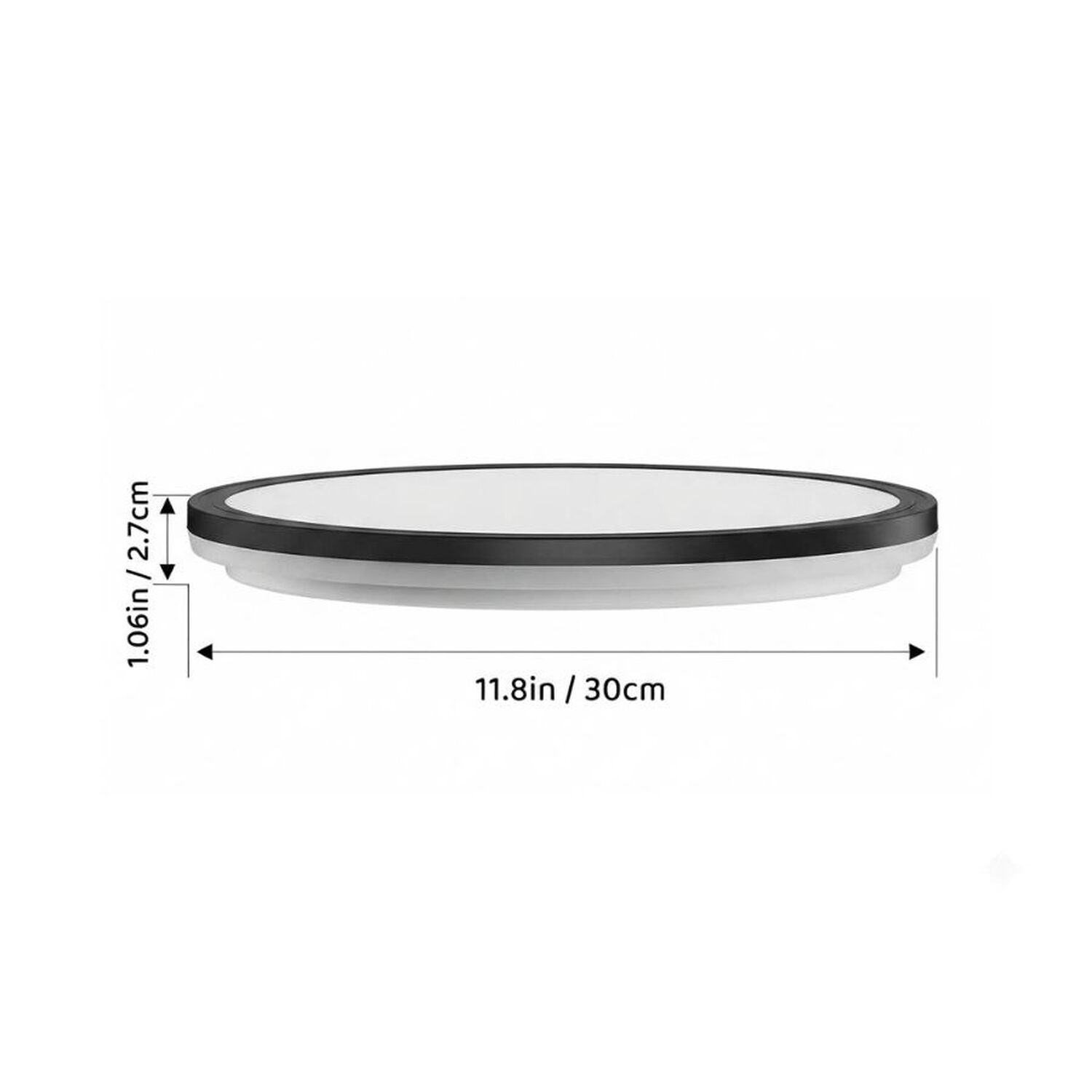 L&aacute;mpara De Techo Plaf&oacute;n Led 20w Luz Blanca Redonda Ip44 Negro image number 2.0