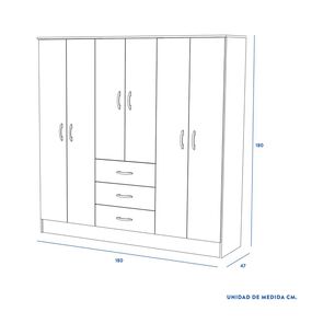 Cl&oacute;set Cic Maipo / 6 Puertas / 3 Cajones