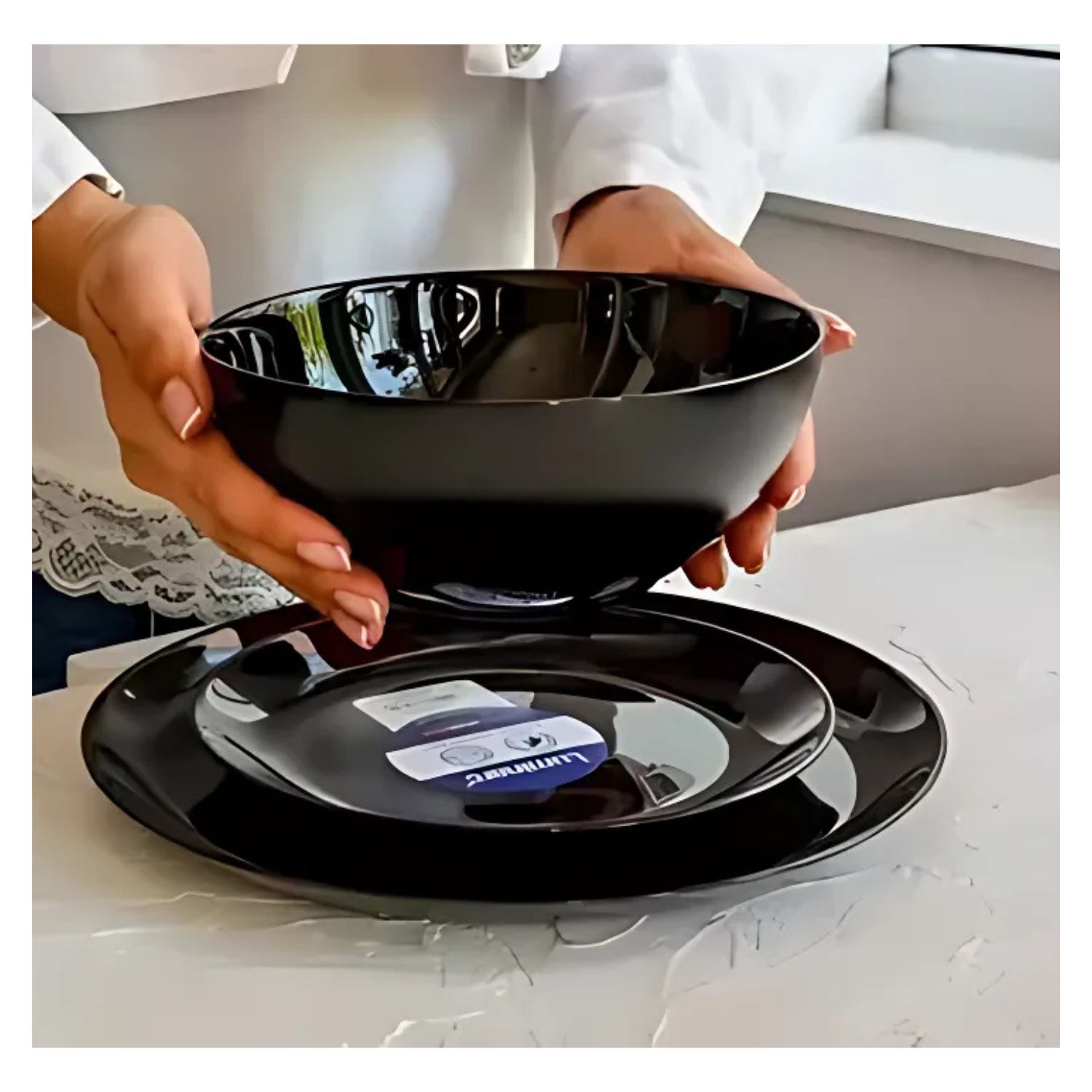 Plato Bowl Diwali Noir 125mm Vidrio Templado Luminarc Bowls image number 1.0