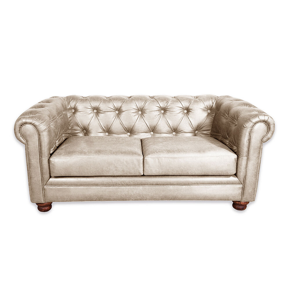 Sofa Florencia 2 Cuerpos Cuero Colorado Beige image number 1.0