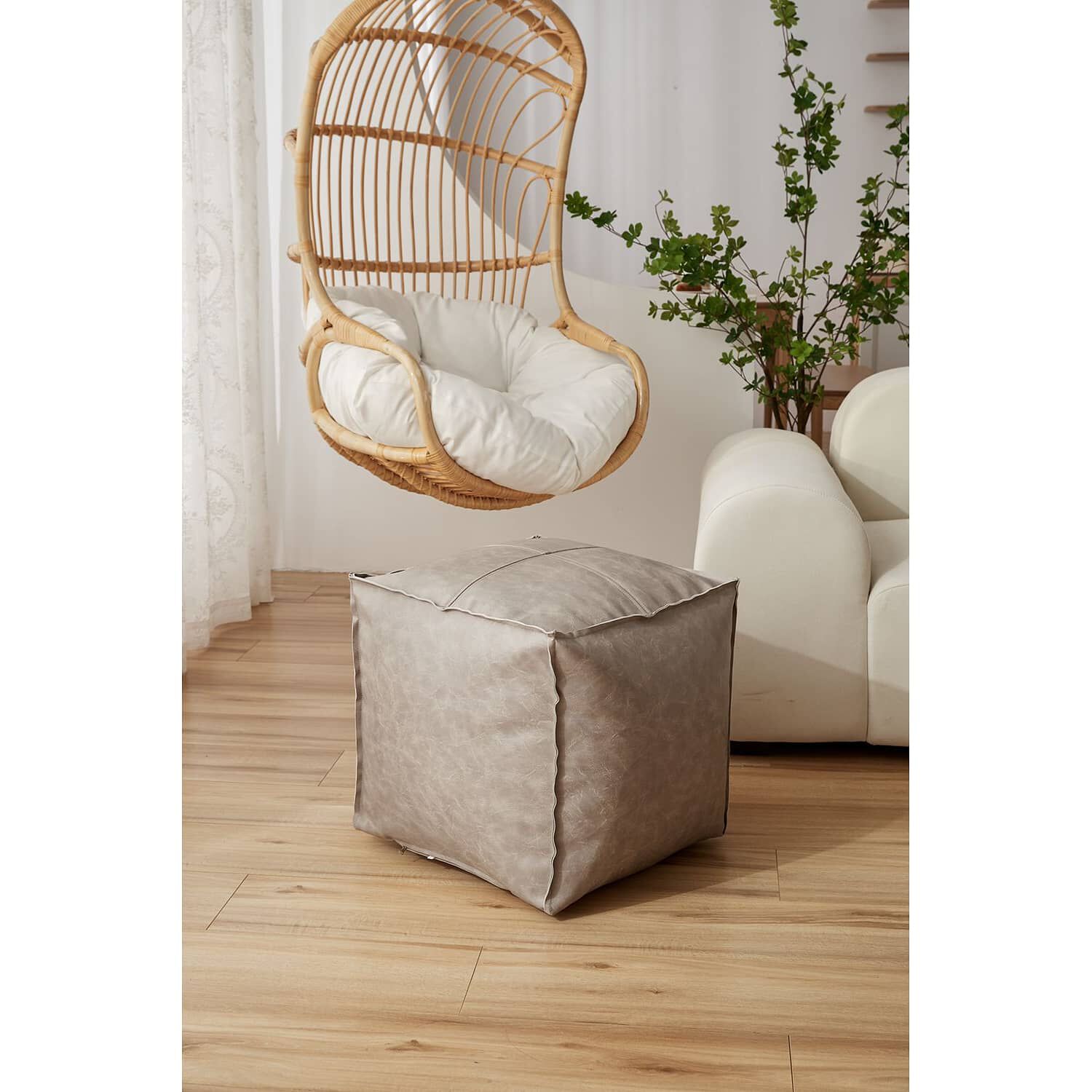 Pouf De Ecocuero Cuadrado 45x45cm image number 2.0