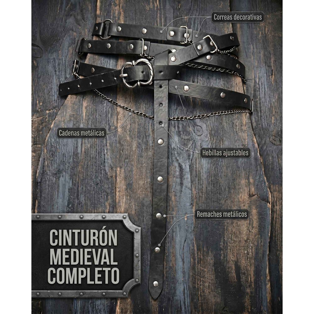 Cinturon Vikingo Medieval De Cuero Pu Accesorio Cosplay image number 27.0