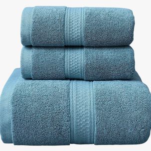 Pack 3 Toallas 100% Algodon Celeste