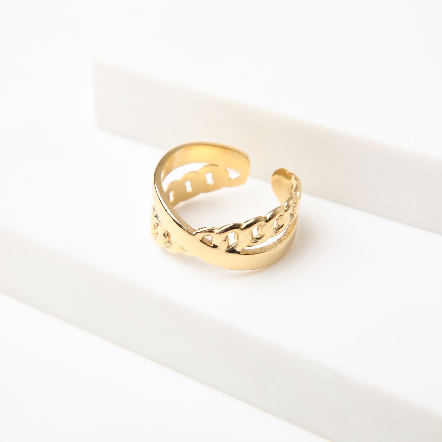 Anillo 19v69 Dorado Mujer Str213 image number 1.0