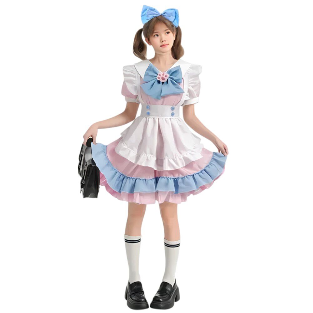 Disfraz Maid Rosado Cosplay Kawaii image number 7.0