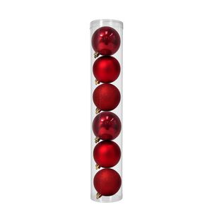 6 Esferas Navideñas Bambalinas 10 Cm Rojas Bolas Decoracion