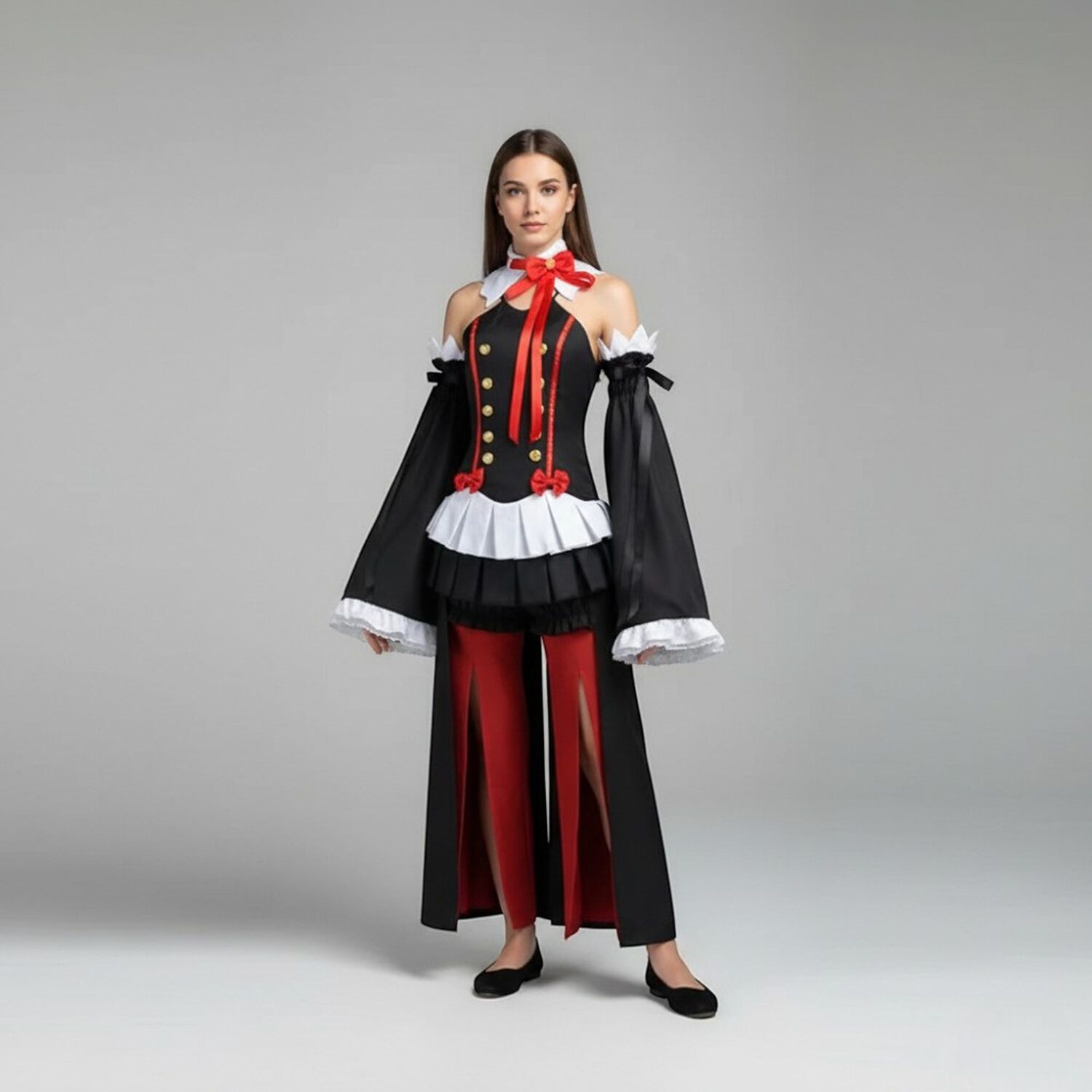 Disfraz Vampira Mujer G&oacute;tico Mangas Acampanadas Deluxe image number 0.0