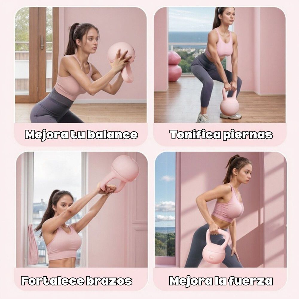 Pesa Rusa Kettlebell 4kg Crossfit Rosado image number 3.0