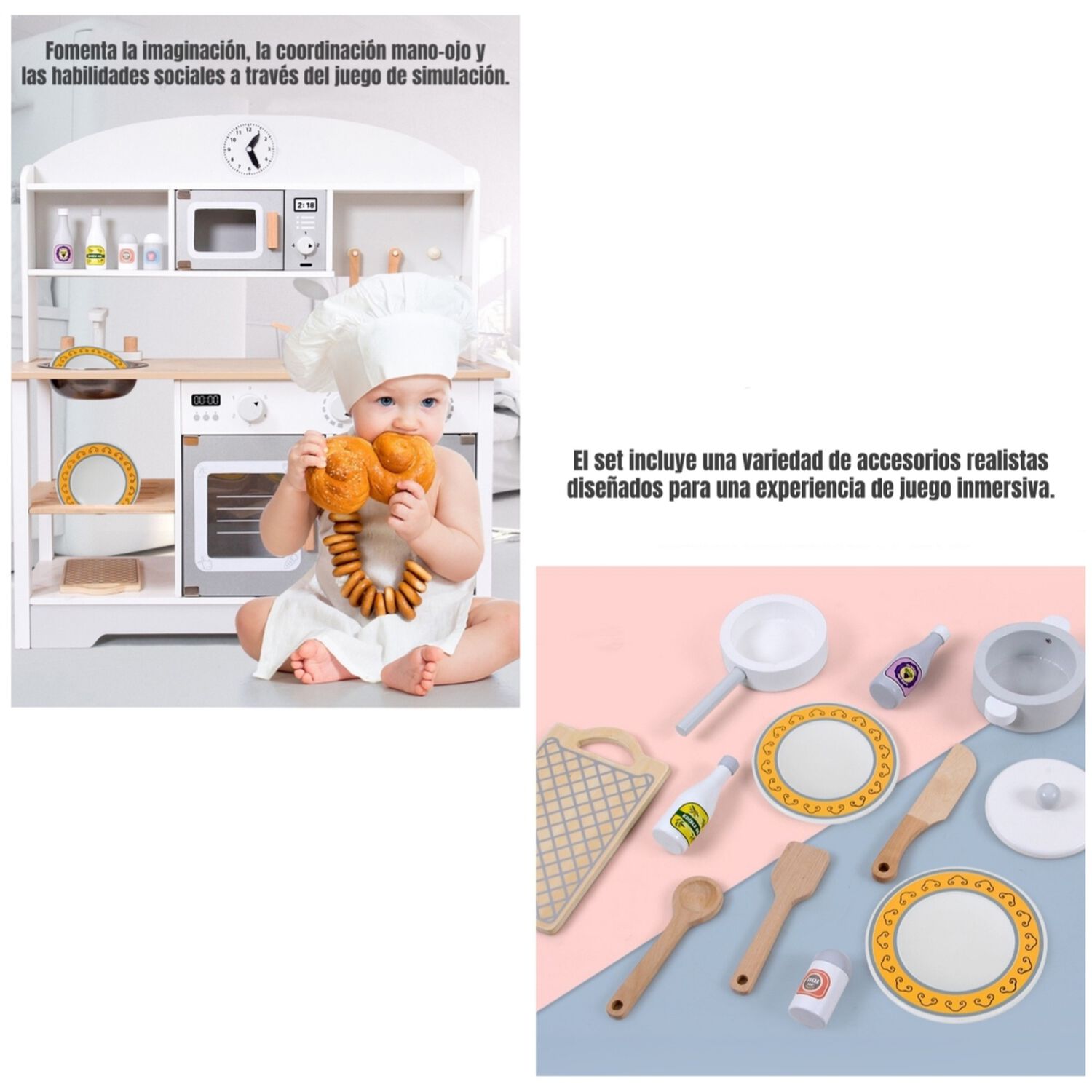 Cocina De Juguete Infantil Ni&ntilde;os Lubabycas Accesorios Chef image number 3.0