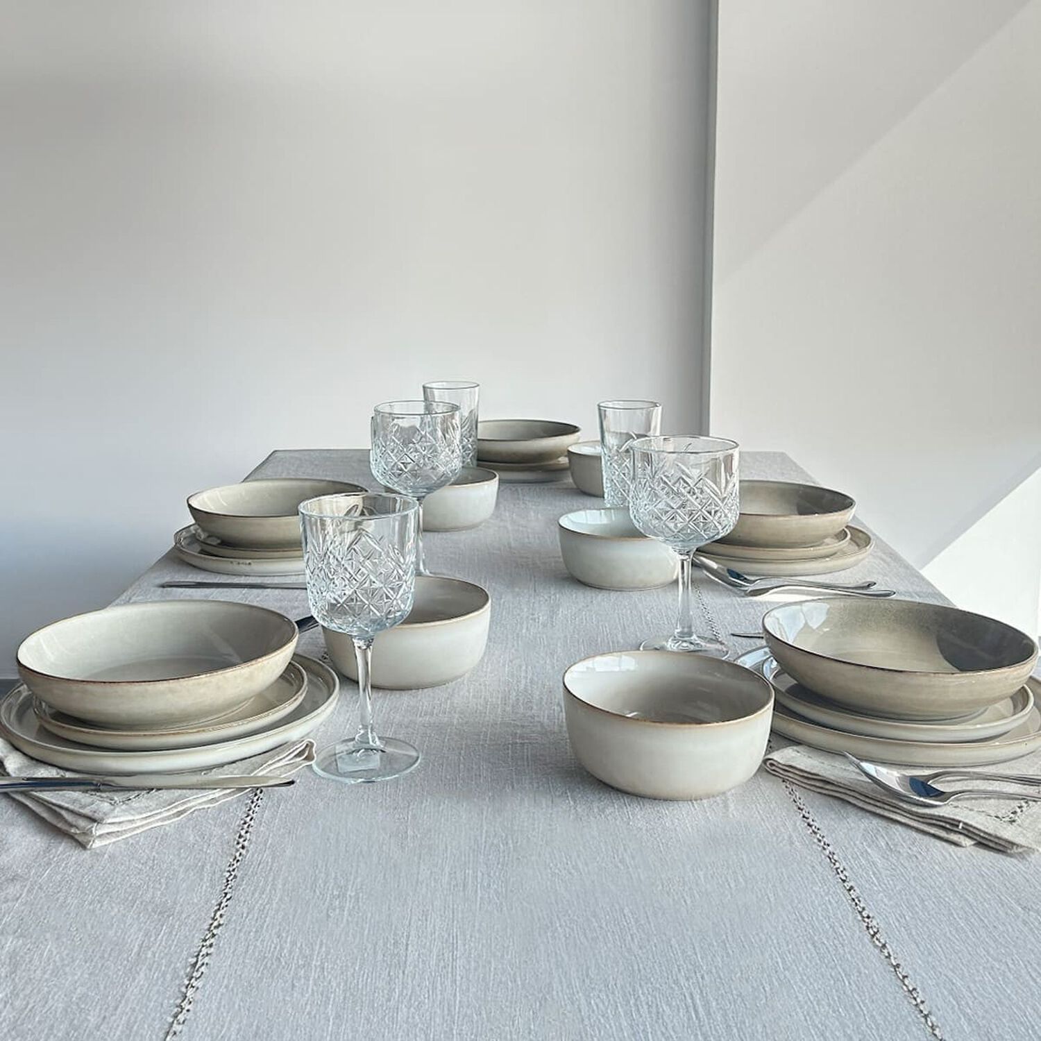 Set 6 Platos Redondo Ceramica 26.5 Cm Beige Linea Oslo image number 3.0