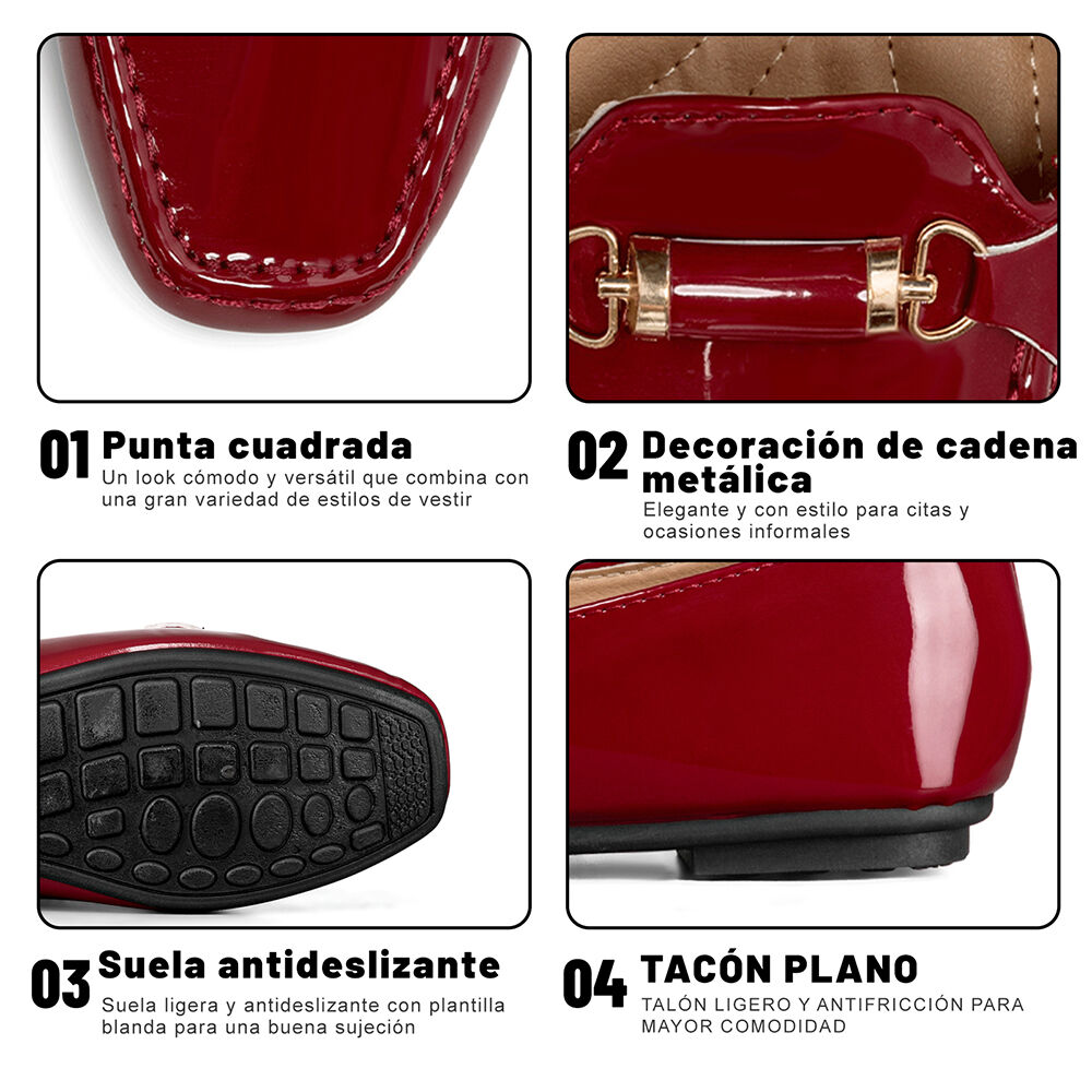 Mocasin Casual Mujer Vintage Charol Plano Weide You509 image number 8.0