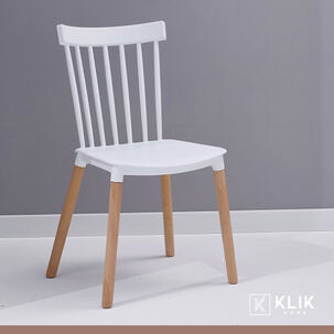 Comedor Mesa Tulip Blanca 80cm + 4 Sillas Windsor Blanca