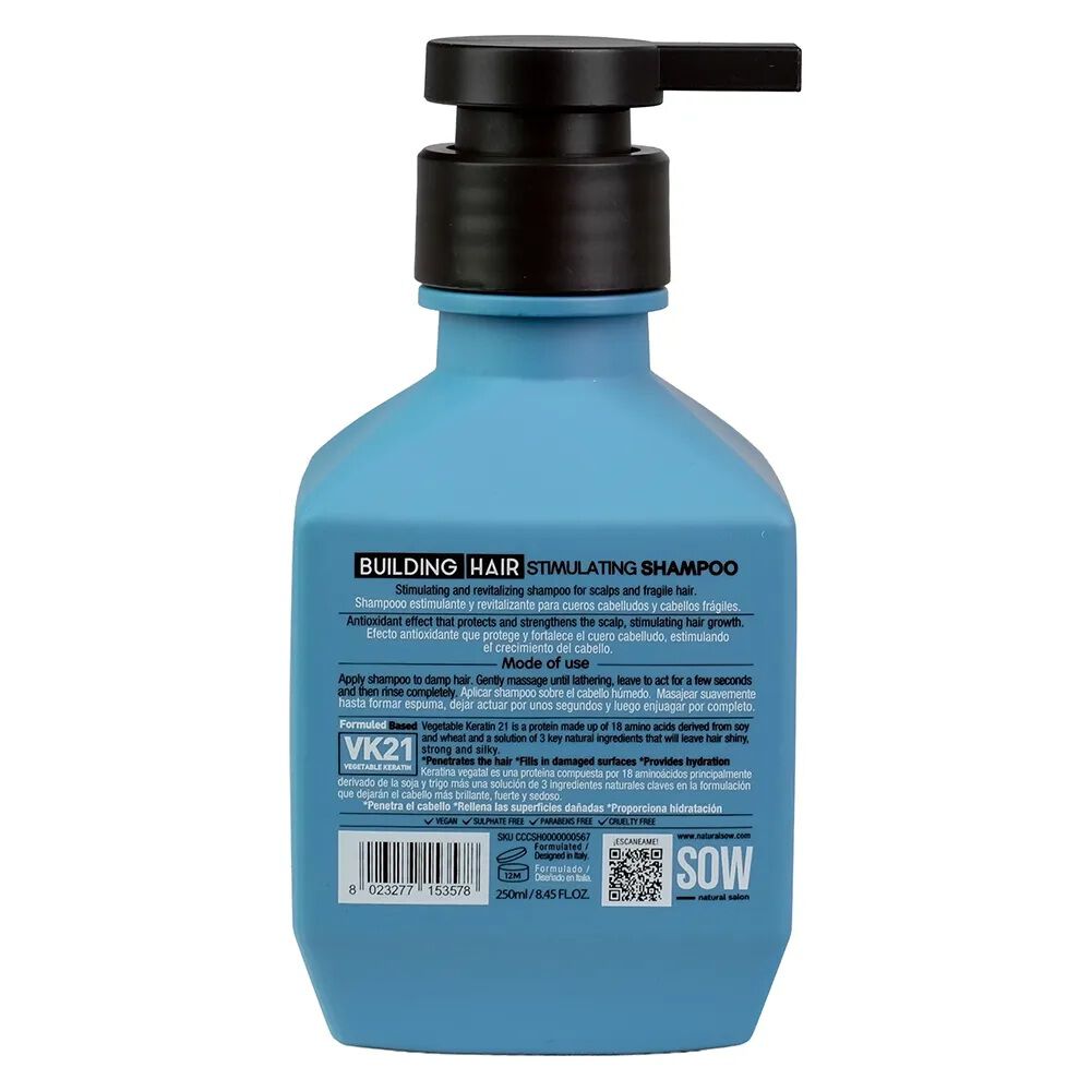 Sow Building Hair Shampoo Vk21 Para Cabellos Fr&aacute;giles 250ml image number 1.0