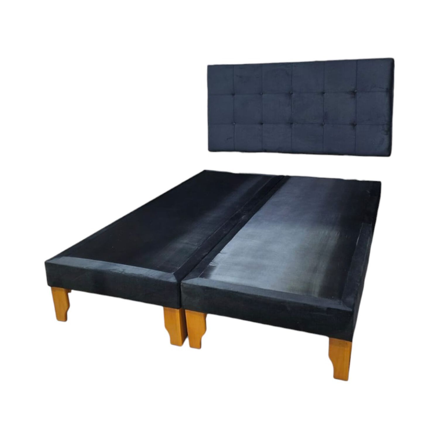 Cama Dos Plazas Felpa Negra image number 2.0