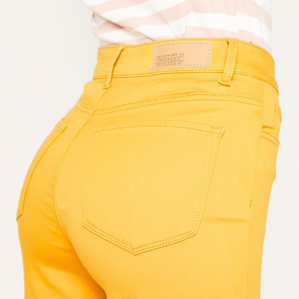 Jeans Color Con Botones Tiro Alto Super Skinny Mujer Freedom image number 4.0