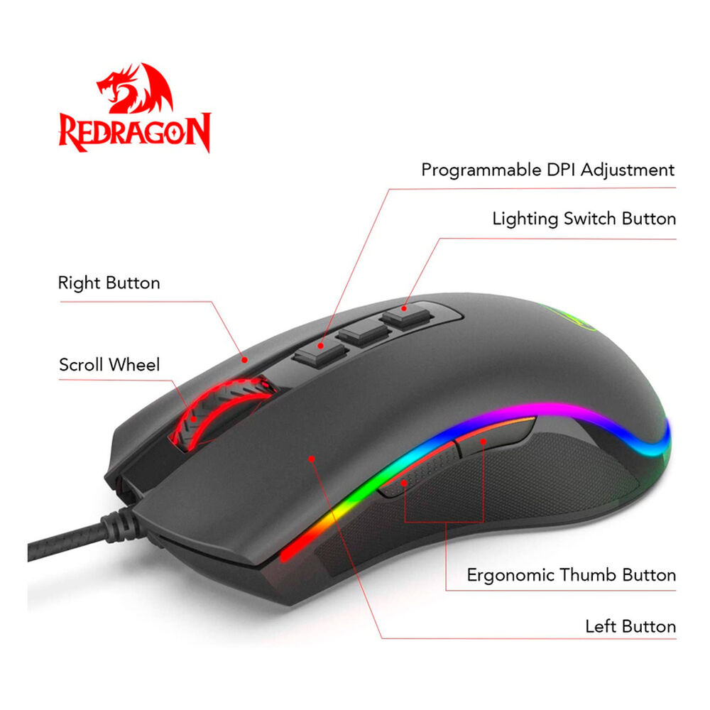 Mouse Gamer Redragon Cobra Fps Rgb 9 Botones image number 1.0
