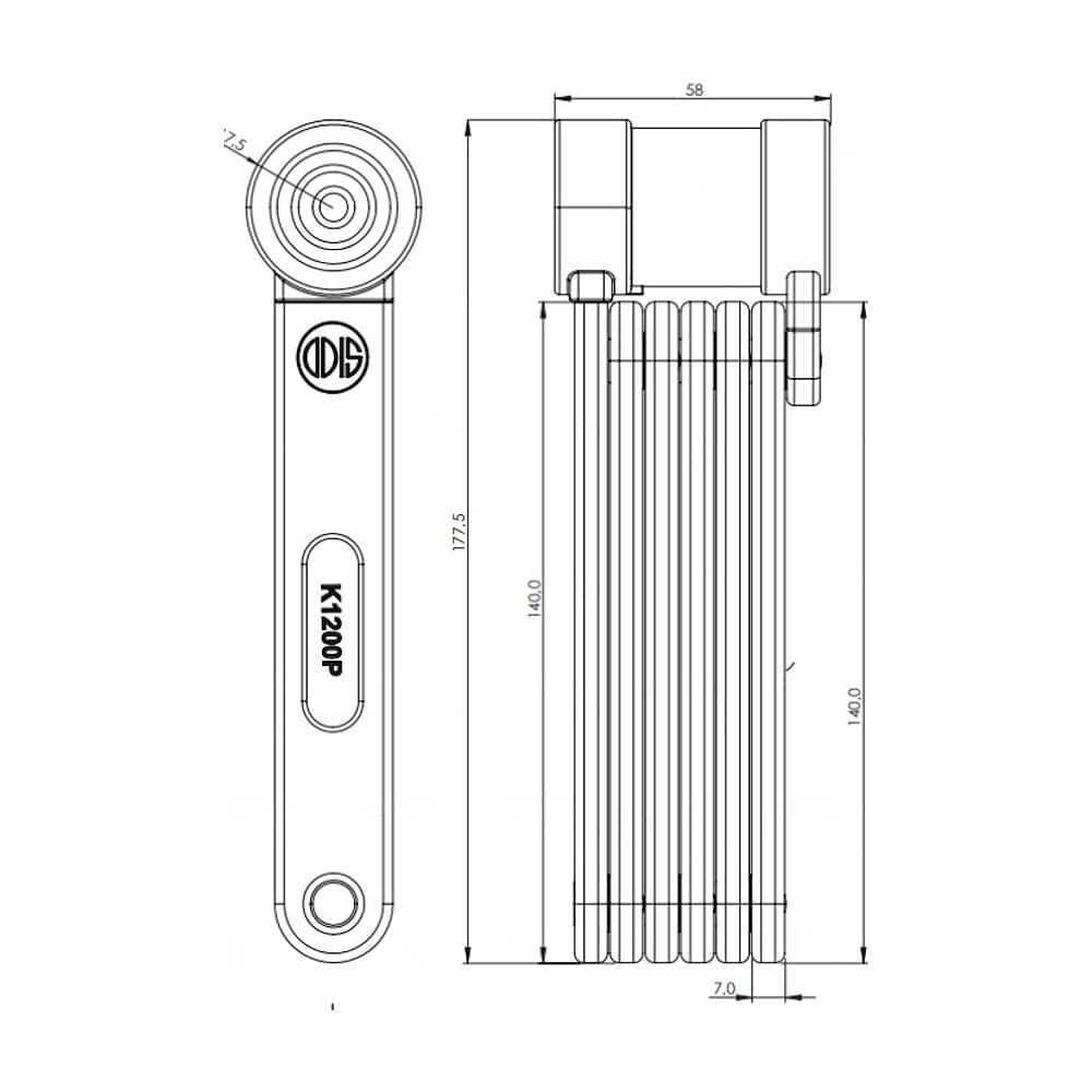 Candado Bicicleta Plegable Odis Bike K1200p - Llave Mapa image number 3.0