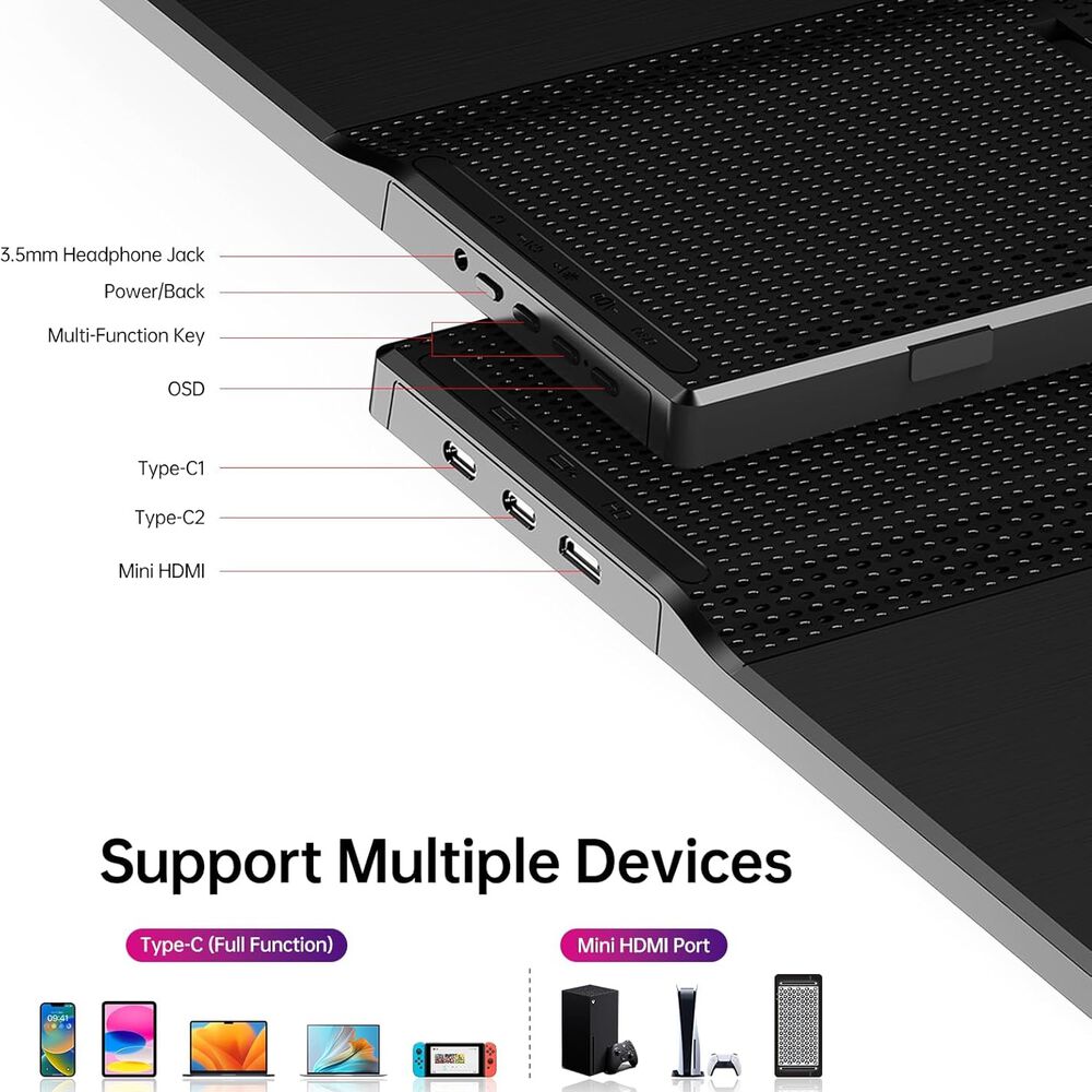 Monitor Portátil Yxk 15,6'' Full Hd 1080p Usb-c Hdmi image number 3.0