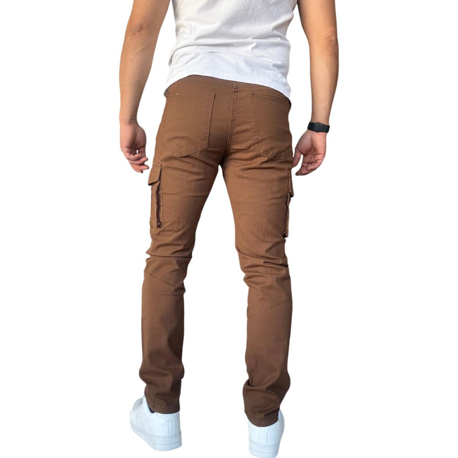 Pantal&oacute;n Elasticado Tela Cargo Slim Fit Oxido image number 8.0