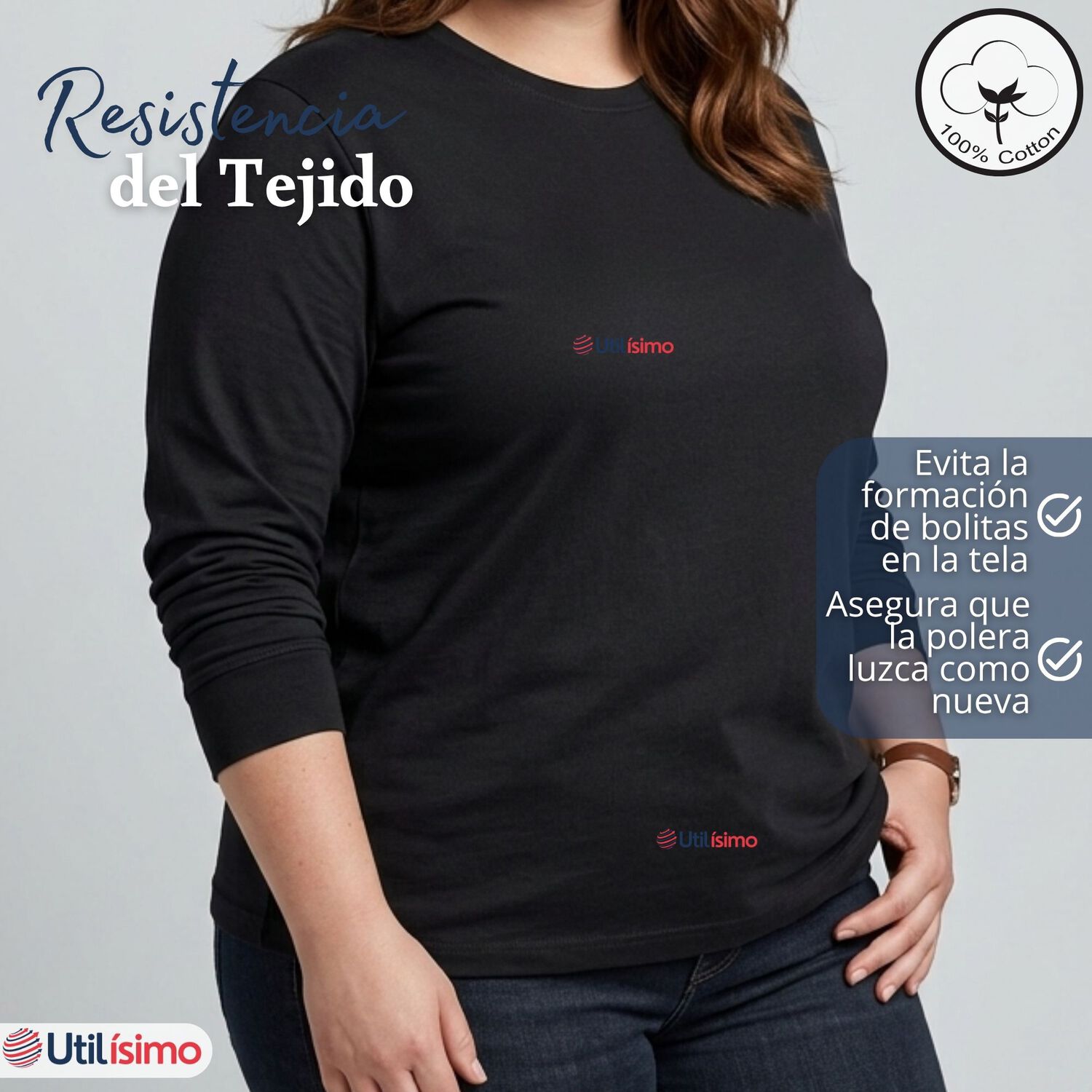 Camiseta Polera Algod&oacute;n Basico Oversize Manga Larga Primera Capa Mujer image number 7.0