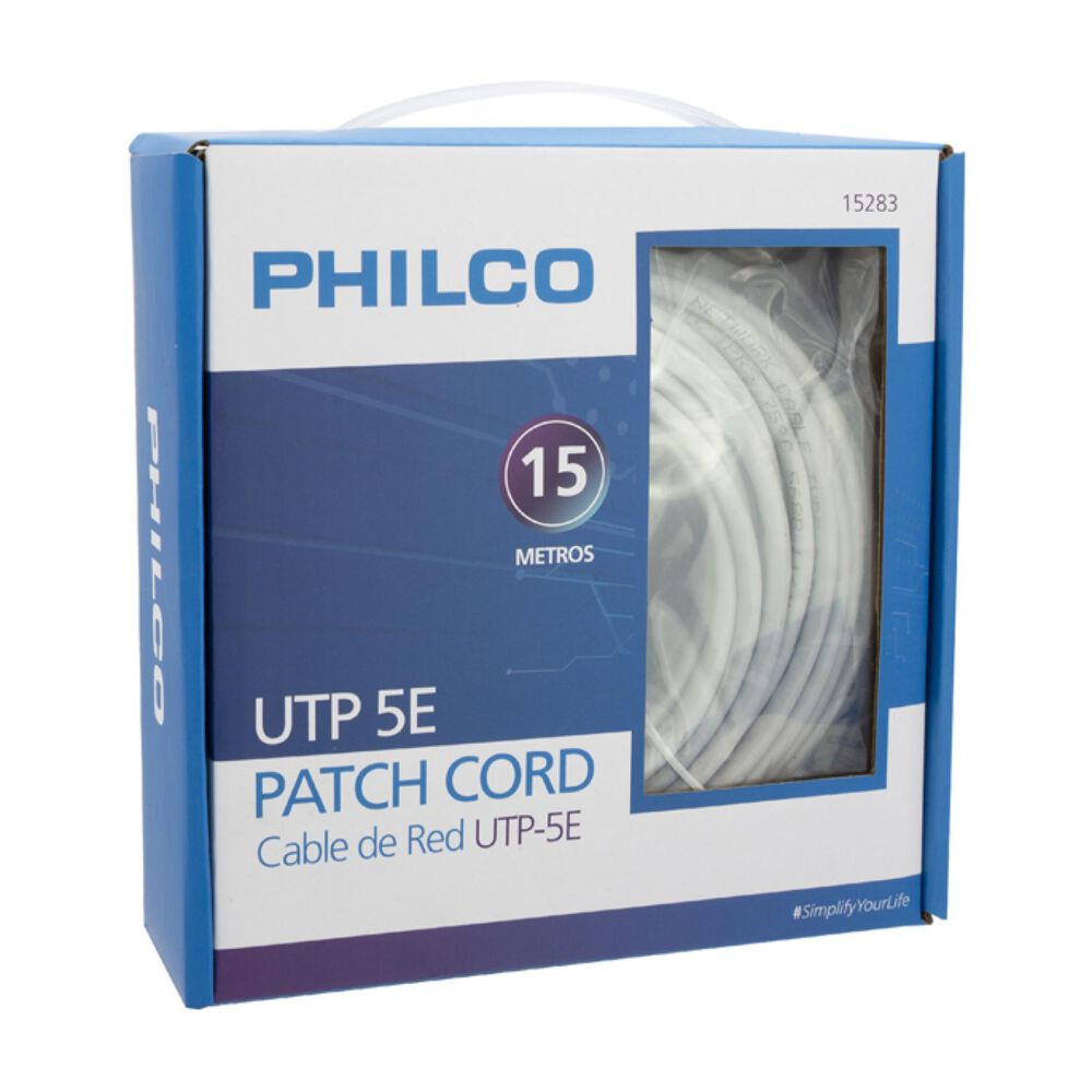 Cable De Red Utp-5e Conectores Rj45 15mts Blanco image number 2.0
