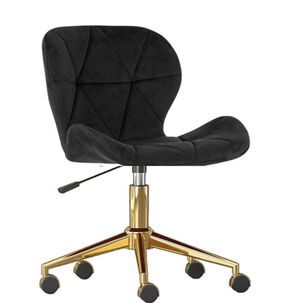 Silla Escritorio Mariposa Felpa Pedestal Dorado