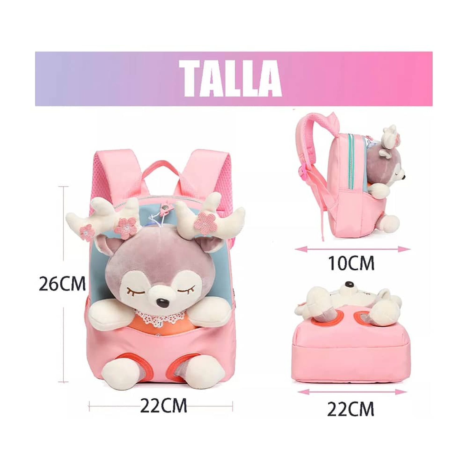 Bonita Mochila Escolar Para Ni&ntilde;os Bichos Simp&aacute;ticos image number 1.0
