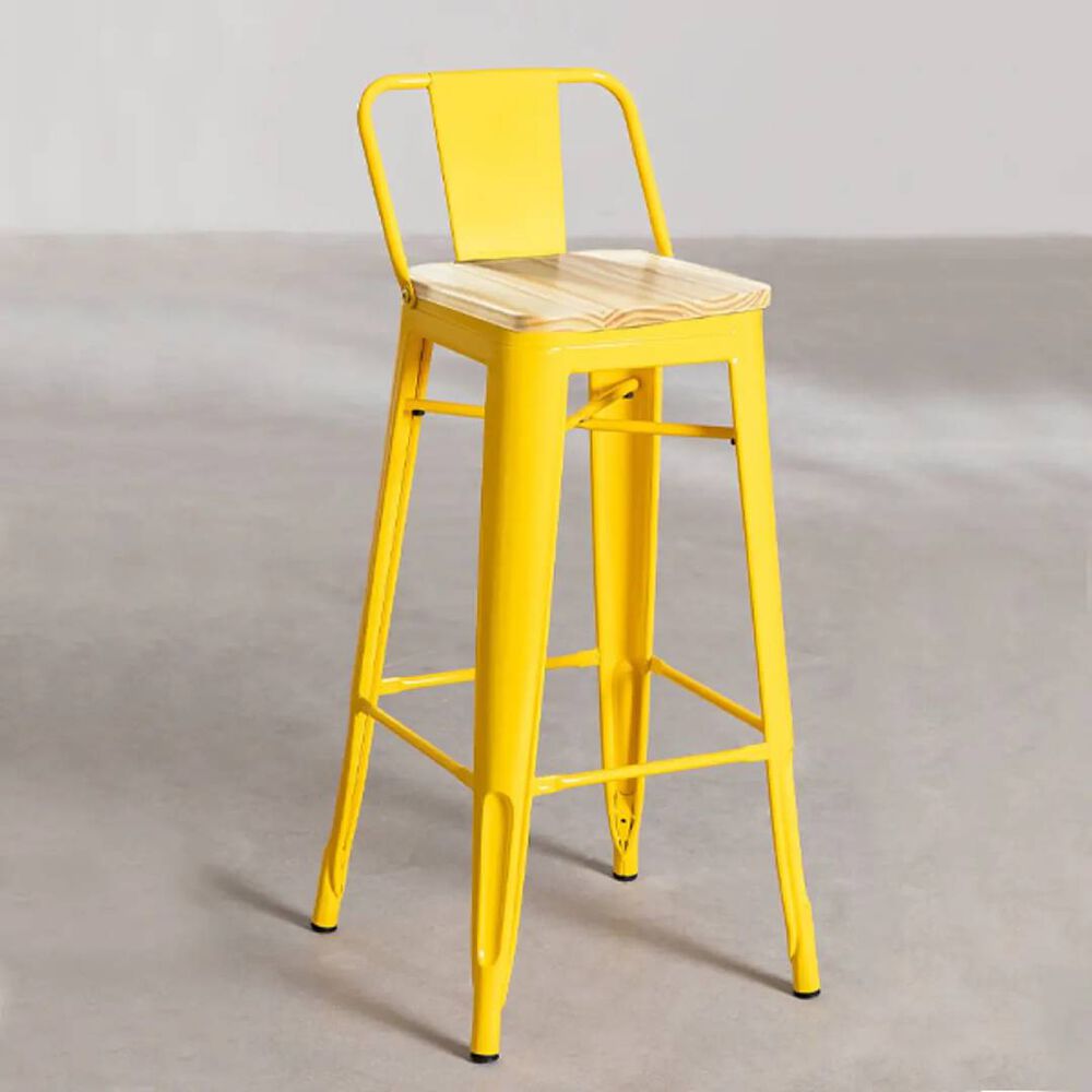 Pack 4 Taburetes Tolix Madera Clara (77cm) image number 0.0