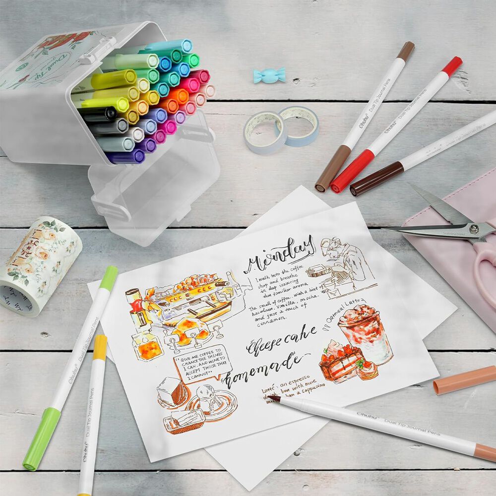 Ohuhu 40 Marcadores A Base De Agua, Pincel Y Fineliner image number 5.0