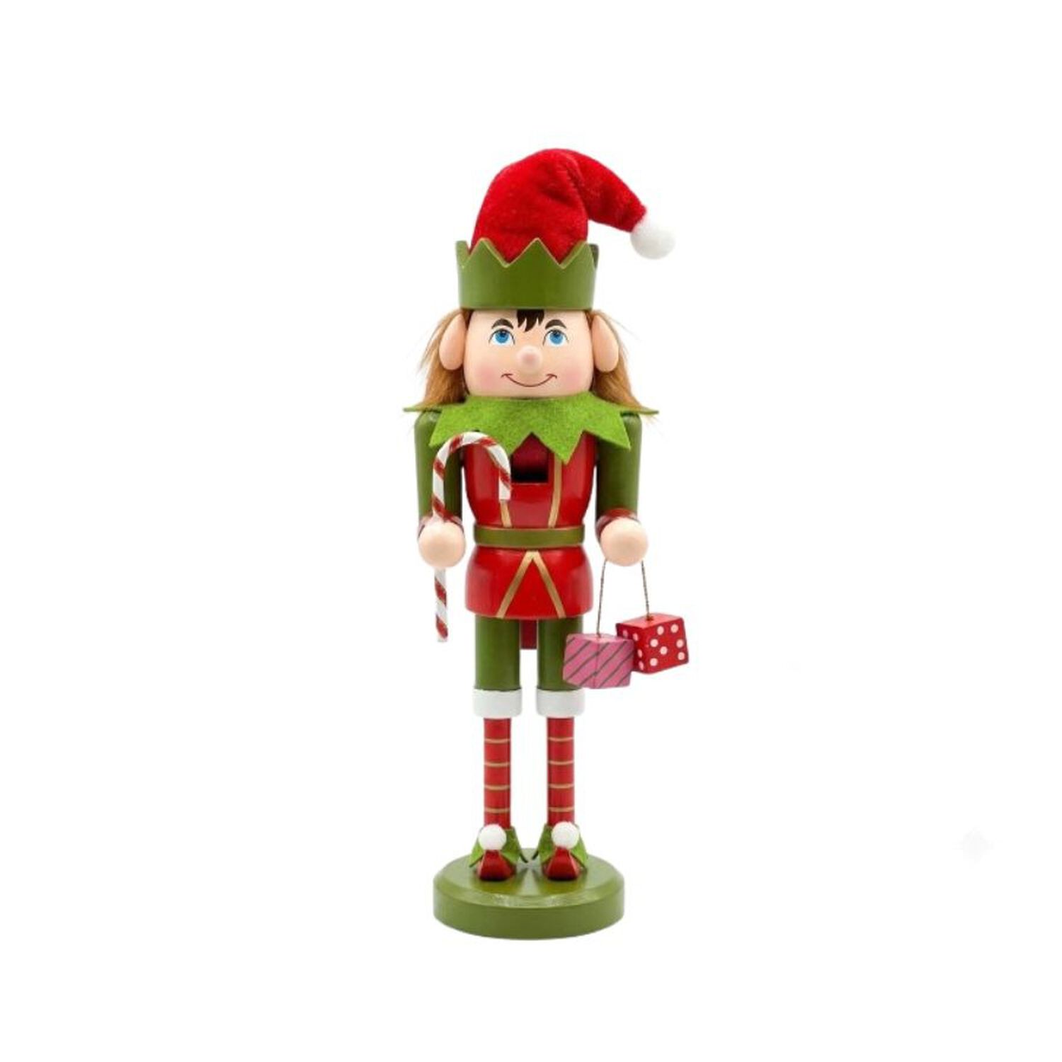 Cascanueces Navide&ntilde;o De Madera Dise&ntilde;o Duende Elfo 25cm image number 0.0