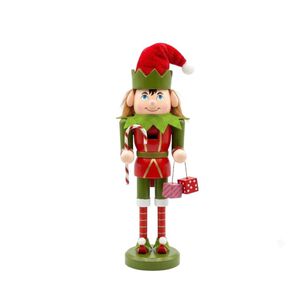 Cascanueces Navide&ntilde;o De Madera Dise&ntilde;o Duende Elfo 25cm