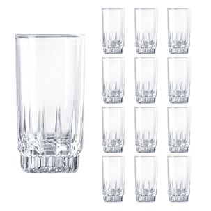 Set 12 Vasos Altos Whisky Cristar Prisma Rocks 335ml