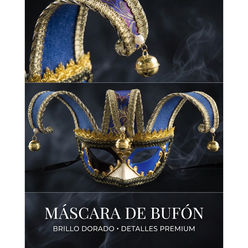 M&aacute;scara Buf&oacute;n Unisex Con Cascabeles Para Fiesta image number 15.0